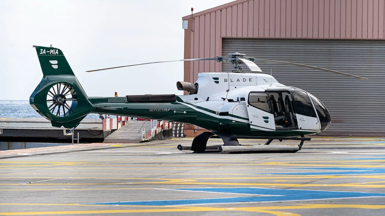 Helicopter at the Monaco heliport